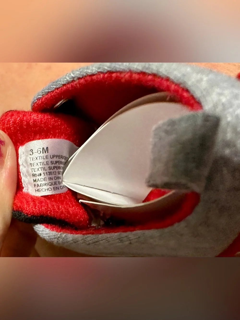 Disney Mickey Mouse Gray, Red & Black High-Top Baby Sneakers